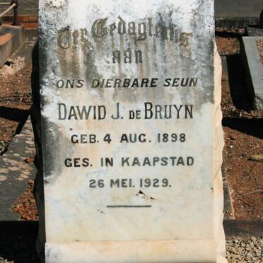 BRUYN Dawid J., de 1898-1929