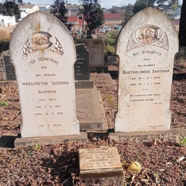 SAAYMAN Bartholomeus 1870-1940 & Margaretha Susanna NEL 1877-1953 :: SAAYMAN Frederik J. 1910-1910 :: SAAYMAN Johannes 1912-1914
