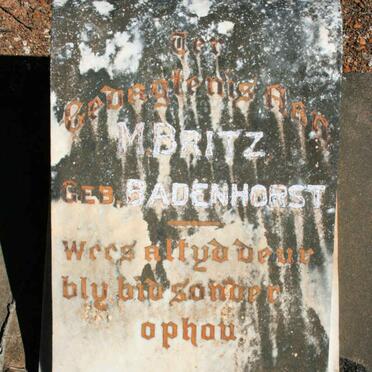 BRITZ M. neé BADENHORST