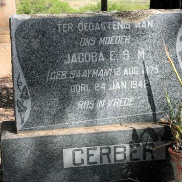 GERBER Jacoba E.S.M. neé SAAYMAN 1875-1942