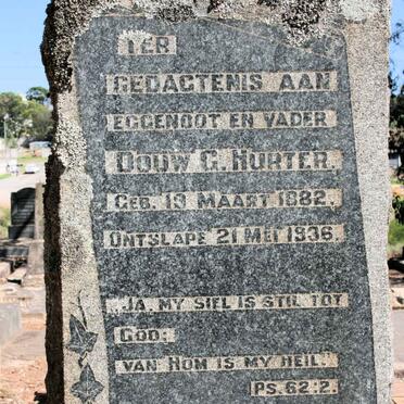 HURTER Douw G. 1882-1936