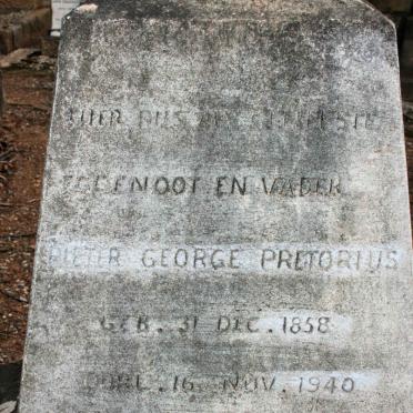 PRETORIUS Pieter George 1858-1940