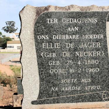 JAGER Ellie, de neé DE NECKER 1880-1960