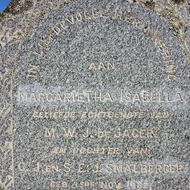 JAGER Margarietha Isabella, de 1882-1912