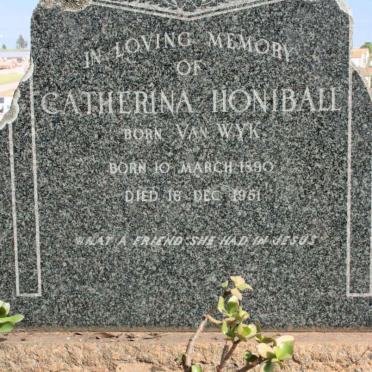 HONIBALL Catherina neé VAN WYK 1890-1951