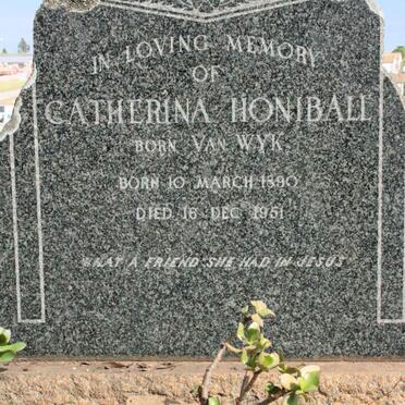 HONIBALL Catherina neé VAN WYK 1890-1951