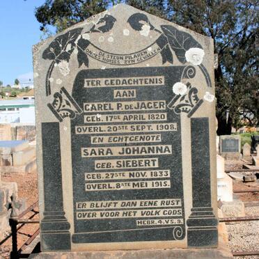JAGER Carel P., de 1820-1908 &amp; Sara Johanna SIEBERT 1833-1915