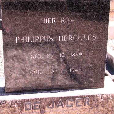 JAGER Philippus Hercules, de 1899-1945