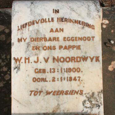 NOORDWYK W.H.J., van 1900-1947