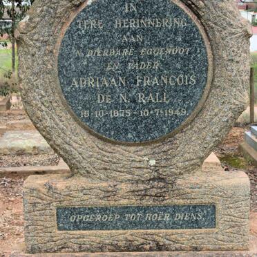 RALL Adriaan Francois De N. 1879-1949