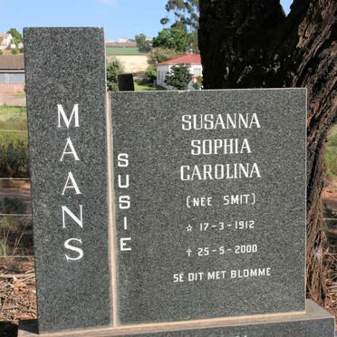 MANS Susanna Sophia Carolina neé SMIT 1912-2000 :: STEYN H.J. 1905-1970