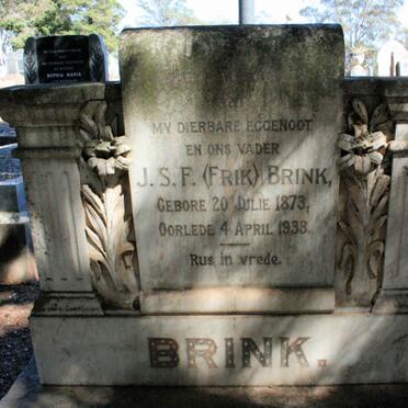 BRINK J.S.F. 1873-1933