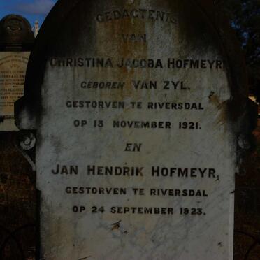 HOFMEYR Jan Hendrik -1923 &amp; Christina Jacoba VAN ZYL -1921 