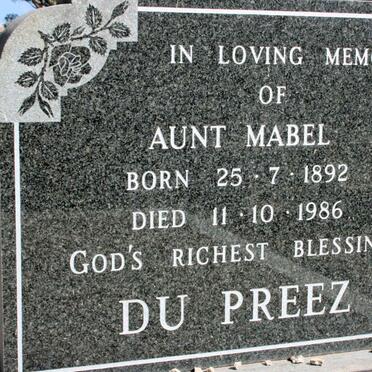 PREEZ Mabel, du 1892-1986
