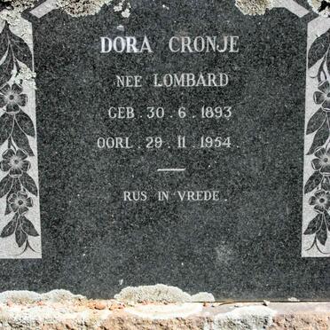 CRONJE Dora neé LOMBARD 1893-1954