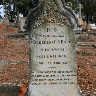 BOTHA Magdelena P.C. neé VAN WYK 1866-1927