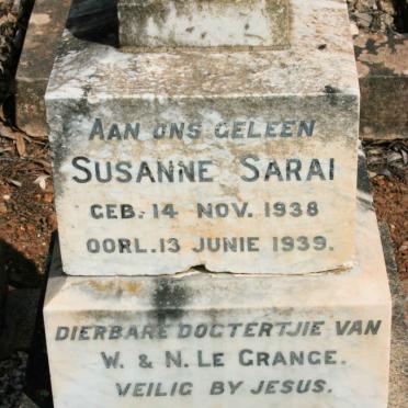 GRANGE Susanne Surai, la 1938-1939