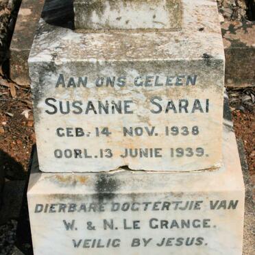 GRANGE Susanne Surai, la 1938-1939