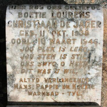 JAGER Lourens Christiaan, de 1938-1946