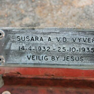 VYVER Susara A., van der 1932-1935
