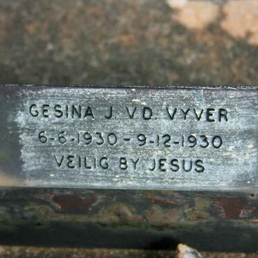 VYVER Gesina J., van der 1930-1930