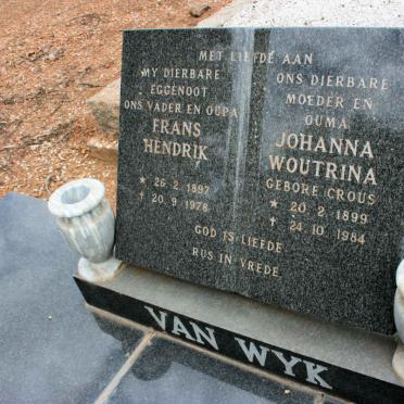 WYK Frans Hendrik, van 1897-1978 &amp; Johanna Woutrina CROUS 1899-1984