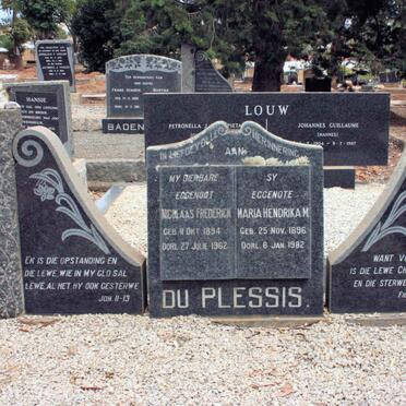 PLESSIS Nicolaas Frederick, du 1894-1962 &amp; Maria Hendrika M. 1896-1982