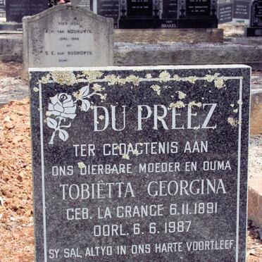 PREEZ Tobietta Georgina, du neé LA GRANGE 1891-1987