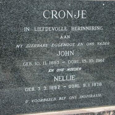 CRONJE John 1893-1961 &amp; Nellie 1897-1976