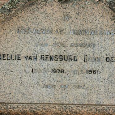 RENSBURG Nellie, van neé DE WIT 1878-1961