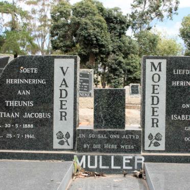 MULLER Theunis Christiaan Jacobus 1888-1961 &amp; Isabella Elizabeth 1895-1982