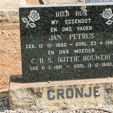 CRONJE Jan Petrus 1882-1968 &amp; C.H.S. BOUWER 1881-1980