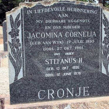 CRONJE Stefanus H. 1895-1976 &amp; Jacomina Cornelia VAN WYK 1895-1961
