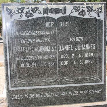 GRIEBENOUW Daniel Johannes 1878-1967 &amp; Hilletje Jacomina A. F. JOOSTE 1890-1962