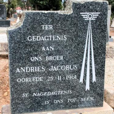 TONDER Andries Jacobus, van -1961