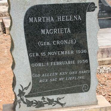 RENSBURG Martha Helena Magrieta, van neé CRONJE 1926-1957