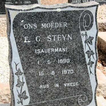 STEYN E.G. neé SAUERMAN 1890-1970