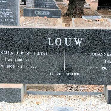 LOUW Johannes Guillaume 1904-1987 &amp; Petronella J.B.M. BURGER 1909-1975