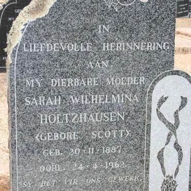 HOLTZHAUSEN Sarah Wilhelmina neé SCOTT 1887-1962