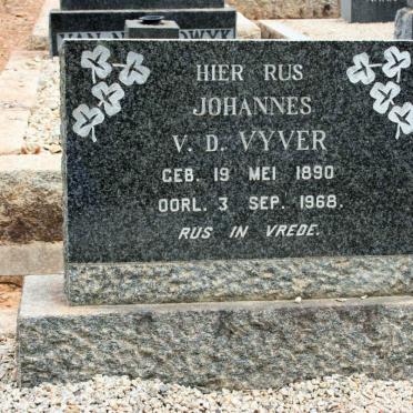 VYVER Johannes, van der 1890-1968