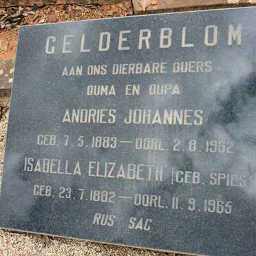 GELDERBLOM Andries Johannes 1883-1962 &amp; Isabella Elizabeth SPIES 1882-1965