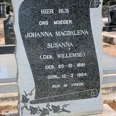 GROENEWALD Johanna Magdalena Susanna neé WILLEMSE 1881-1964