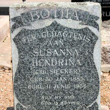 BOTHA Susanna Hendrina neé SIECKER 1883-1956