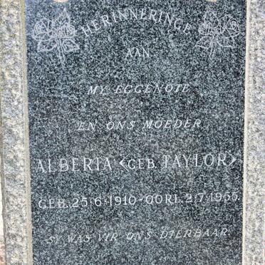 VOSLOO Alberta neé TAILOR 1910-1955