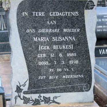 NECKER Maria Susanna, de neé BEUKES 1885-1970
