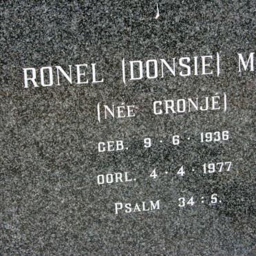 MUIR Ronel neé CRONJE 1936-1977