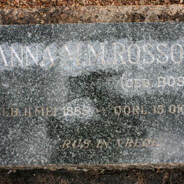 ROSSOUW Anna N.M. neé BOSMAN 1885-1961