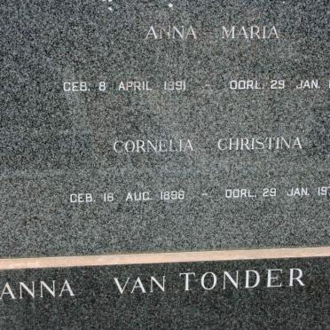 TONDER Anna Maria, van 1891-1972 :: VAN TONDER Cornelia Christina 1896-1972