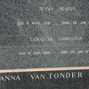 TONDER Anna Maria, van 1891-1972 :: VAN TONDER Cornelia Christina 1896-1972