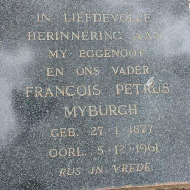 MYBURGH Francois Petrus 1877-1961